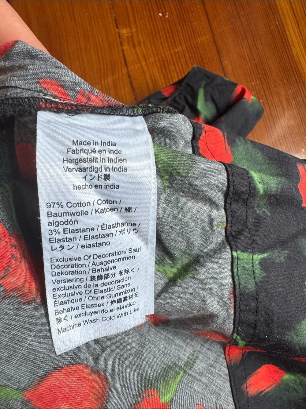 J. Crew Black Mini Dress with Red Floral Motif - Picture 4 of 8